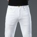 2023 Spring New Jeans Personality Trendy Stretch Slim Fit White Mid-Waist Men's Pants_mkmklike.com