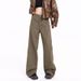 Nordmann Brown Jeans For Men Loose Straight Design Sense Niche American High Street Versatile Hip Hop Casual Long Pants_mkmklike.com