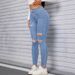 Distressed High-Waist Skinny Jeans For Women - Ripped & Frayed Detail, Stretch Denim, Sexy Streetwear (XS-XXL)_mkmklike.com
