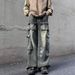 Tooling Jeans Men's High Street American Style Gradual Change Pants Autumn Tide Brand Washed Multi-pocket Straight Pants_mkmklike.com