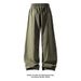 American-style Striped Patchwork Straight-leg Work Pants For Men, Autumn Trendy Brand Washed Pleated Casual Pants, Loose_mkmklike.com