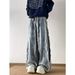 Men’s Deconstructed Patchwork Jeans – Frayed Hem, Tassel Details, Slightly Flared Wide Leg & Floor-Length Fit_mkmklike.com