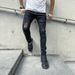 Men's Clothing Streetwear Brand Ripped Men's Jeans, Stylish And Slim Fit, High Elasticity Distressed Denim._mkmklike.com