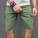 Men's Army Green Denim Shorts Mid-Length Summer Straight Leg Cargo Pants Multi Pocket Trousers in Stock_mkmklike.com