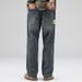 Men's Clothing Monkey Jeans Men's Straight Leg Wide Leg Casual Pants Men's Youth Mid Waist Pants Men's Casual Versatile_mkmklike.com