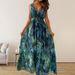 Women's Clothing Fashion casual print halter strap dress woman_mkmklike.com
