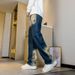Men's Clothing Cool Street Style Retro Letter Jeans For Men New Spring Style Fashionable And Versatile High End Casual Men's Pants_mkmklike.com