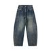 Nordmann Hot-Selling Men's Clothing / 2025 Autumn New American Retro Distressed Scimitar Jeans Unisex Draped Wide-Leg Pants_mkmklike.com