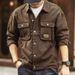 Spring And Autumn Simple Denim Youth Trend Workwear Korean Version Casual Jacket Solid Color Multi Pocket Men's Clothing_mkmklike.com