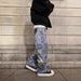 Men's Slim Fit Stretch Denim Jeans - Trendy Streetwear Straight Leg Pants For Youth (S-XXXL, Blue, Washed Cotton)_mkmklike.com