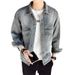 Spring And Autumn New Denim Casual Handsome Lapel Jacket Versatile Light Mature Trend Brand Men's Clothing_mkmklike.com