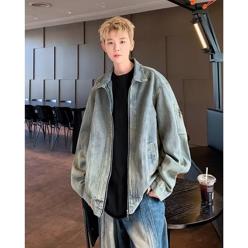 American High Street Denim Jacket For Men In Spring And Autumn Styles_mkmklike.com