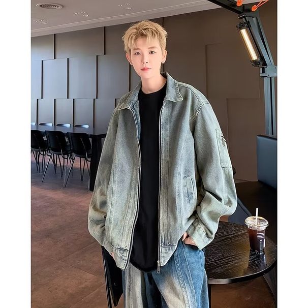 American High Street Denim Jacket For Men In Spring And Autumn Styles_mkmklike.com