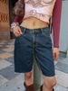 Women's Retro Distressed Mid Waist Shorts Denim Frayed Hem Street Style Loose Fit New_mkmklike.com