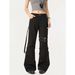 American Retro Hot Girl Black Wide Leg Flared Jeans Loose Straight Leg Flared Pants New Spring Summer Style Men's Clothing Denim_mkmklike.com
