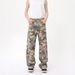 Men's Clothing Rose Camouflage Wide Leg Straight Leg Pants Stylish Trendy Denim Jeans For Men For Formal & Casual_mkmklike.com