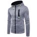 Men's Clothing Spring New Men's Sports Leisure Jacquard Sweater Fleece Cardigan Hooded Jacket_mkmklike.com