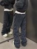 American Vibe Retro Street Function Sle Men's Straight Leg Bell Bot Casual Long Pants Multiple Kets Workwear Jeans_mkmklike.com