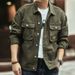 American Retro Denim Jacket For Men, Autumn Winter Brand, Heavy Washed Turn-down Collar Jacket, Trendy And Cool French_mkmklike.com