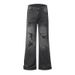 High Street American Style Vibe Pleated Design Flared Jeans Loose Straight Drape Wide Leg Pants For Men Summer_mkmklike.com