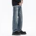 Ceanfit Autumn And Winter New Jeans Men\ Fit Straight Tube Loose Plus Size Youth Middle Waist Tide Retro Washed Eight Tube Xiansen Zhi Clothes_mkmklike.com