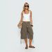 Retro Women's Camouflage Cargo Shorts Pleated Loose Fit Slimming Wide Leg Cropped Jeans_mkmklike.com
