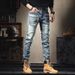 Men's Patchwork Skinny Jeans – Edgy Stretch Denim Pants With Multi-Pockets | Urban Streetwear Slim Fit Trousers_mkmklike.com