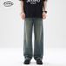 Men's Clothing Cleanfit Washed Distressed Loose Jeans Men's Retro Vibe Trendy Brand Flared Pants_mkmklike.com
