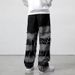Men's Clothing Tassel Stitching Jeans Straight Through Wide Leg Pants Large Size Men's Jeans_mkmklike.com