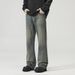 Men's Clothing & Archer0603 & Summer Style Bamboo Cotton Heavy Wash Men's Jeans Distressed Slightly Flared Slimming Trousers_mkmklike.com
