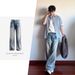 Cleanfit Washed Blue Straight Leg Jeans For Men – A-Line Relaxed Fit, Vintage Distressed Denim, Non-Stretch Cotton Blend, Mid-Rise Casual Pants_mkmklike.com