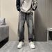 Vintage Straight-Leg Jeans - Unisex High Street Baggy Denim Pants For Men & Women Versatile Black Wash_mkmklike.com