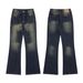 Men’s Retro Slim Fit Flared Jeans – Vintage High-Waisted Denim Pants (Blue & Azure, S-XL)_mkmklike.com