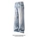 Cleanfit Street Retro Light-colored Jeans For Men, Spring And Autumn Trendy Brand, Loose Fit, Large Size, Casual_mkmklike.com