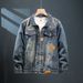 American Printed Denim For Men In Spring Autumn , New Loose And Trendy Top, Washed Workwear Jacket_mkmklike.com