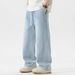Men's Clothing High Street Distressed Wide Leg Jeans | Vintage Washed Loose Straight Casual Streetwear Trousers (Multiple Colors & Sizes)_mkmklike.com