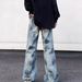 Nordmann European And American Style Retro Washed Niche Jeans For Men Ins Trendy Brand High Street Slim Fit Cleanfit Long Pants_mkmklike.com