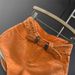 Summer New Style Orange Denim Shorts for Women High Waisted Versatile out of Pocket a Line Hot Pants_mkmklike.com