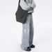 Urban Streetwear Paint-Splatter Jeans For Men, Relaxed Straight-Leg Trousers, Unisex Casual Pants For Autumn_mkmklike.com