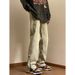 Nordmann Style Washed Vintage Zipper Jeans For Men Spring Autumn Straight Loose European American High Street Vibe Long Pants_mkmklike.com