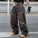 Men's Clothing American Retro Old Fashion Brand Loose Straight Wide Leg Ripped Pants Men's Washed Design Mopping Jeans Men_mkmklike.com
