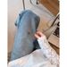 New Autumn Blue Embroidered Rhinestone Jeans For Women, Plus Size, High-waisted, Slimming, Wide-leg, Casual, Versatile_mkmklike.com