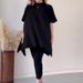 Women's Clothing new autumn round neck bat shirt large size loose sweater casual two piece set_mkmklike.com