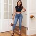 Mid-Rise Ripped Stretch Denim Pants - Slim Fit Skinny Jeans With Washed Effect For Women (XS-XXL In Classic Blue)_mkmklike.com