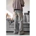 Vintage Embroidered Distressed Bootcut Jeans For Men & Women – High Waist Retro Denim Pants With Flared Hem_mkmklike.com