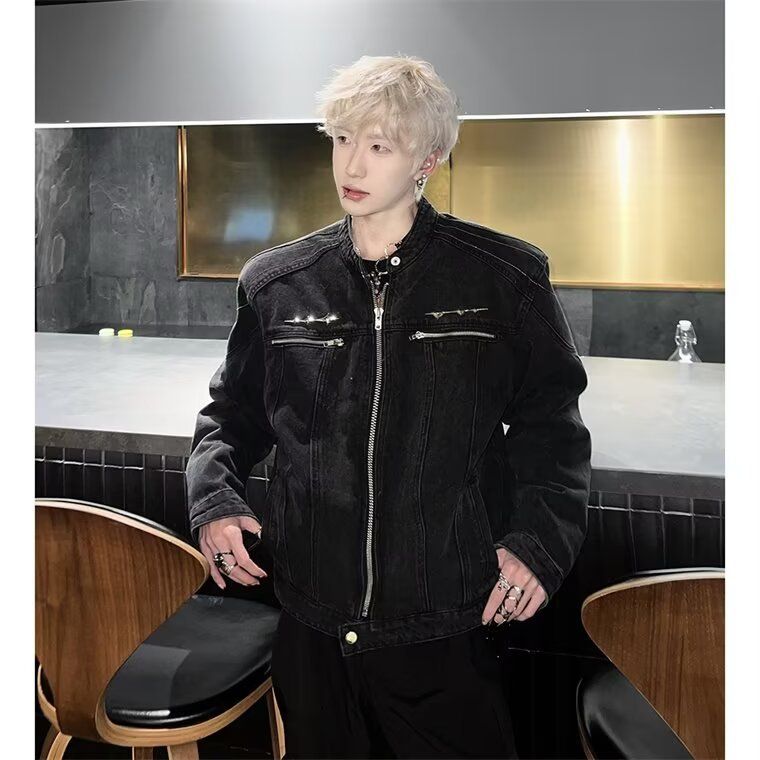 Short Denim Jacket For Men, Spring Summer, Washed And Worn, Niche_mkmklike.com