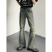 2026 American Retro Heavy Duty Rhinestone Ripped Flare Jeans For Men Niche Design, Straight Leg Casual Pants_mkmklike.com