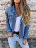 Women's Classic Denim Jacket – Lightweight Spring/Summer Stretch Coat With Button Front & Chest Pockets (Dark Blue/Light Blue, S-2XL)_mkmklike.com
