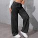 Black Wide Leg Jeans for Women Low Waisted Slimming European American Style Floor Length Jeans Flowing Cross Border E Commerce Item_mkmklike.com