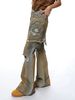 Men's American Retro Multi Pocket Cargo Jeans High Street Style Cleanfit Light Color Straight Leg Slightly Flared Slimming Long Pants_mkmklike.com